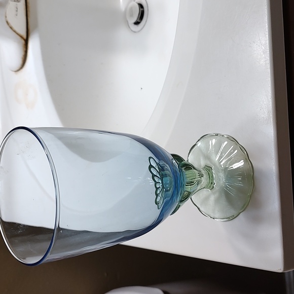 Borimoli Rocco Bahia blue green glasses 7 7 1/2 inch set - Picture 3 of 8